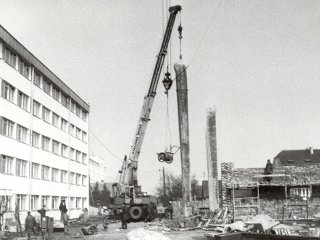 Budowa hali sportowej rok 1977